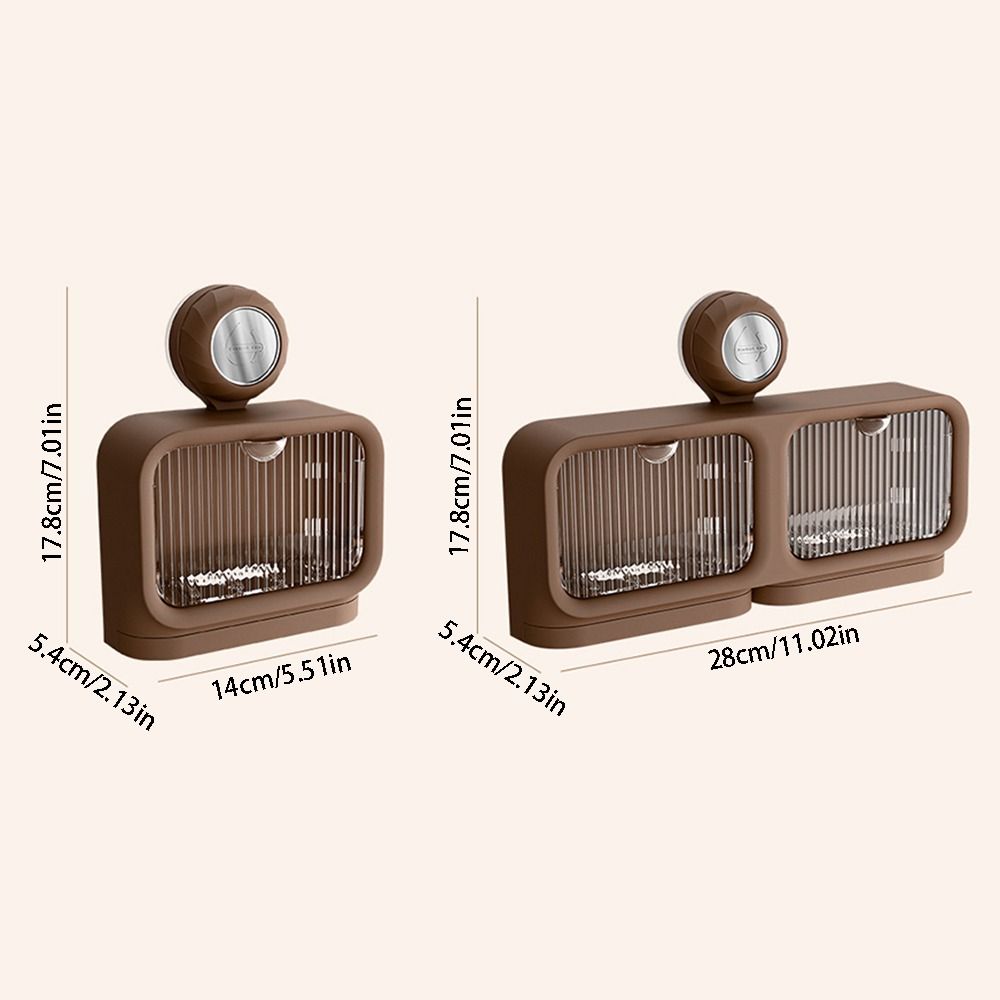 1/2 Grids Suction Cup Soap Holder Wall Mounted Soap Container Reusable Soap Storage Tray Kitchen