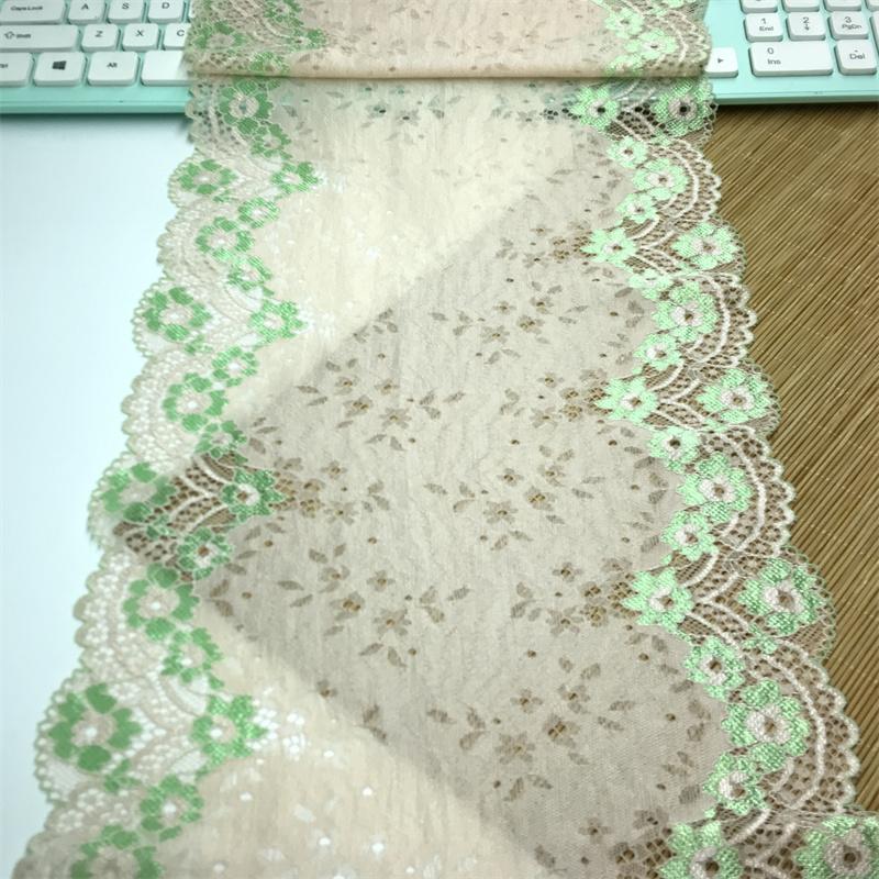 ( 3 Colors) 23.5cm wide Elastic Lace, Two-tone Stretch Spandex Textile Lace Fabric for Lingerie, Bra, Underwear, Garment, Sewing & Crafting