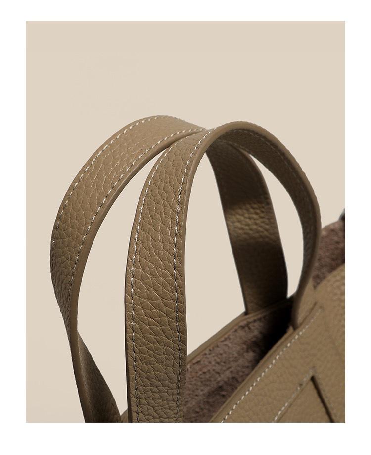 2023 Genuine Leather Pig Nose Bucket Bag - Handheld, Shoulder, Messenger, Large Capacity