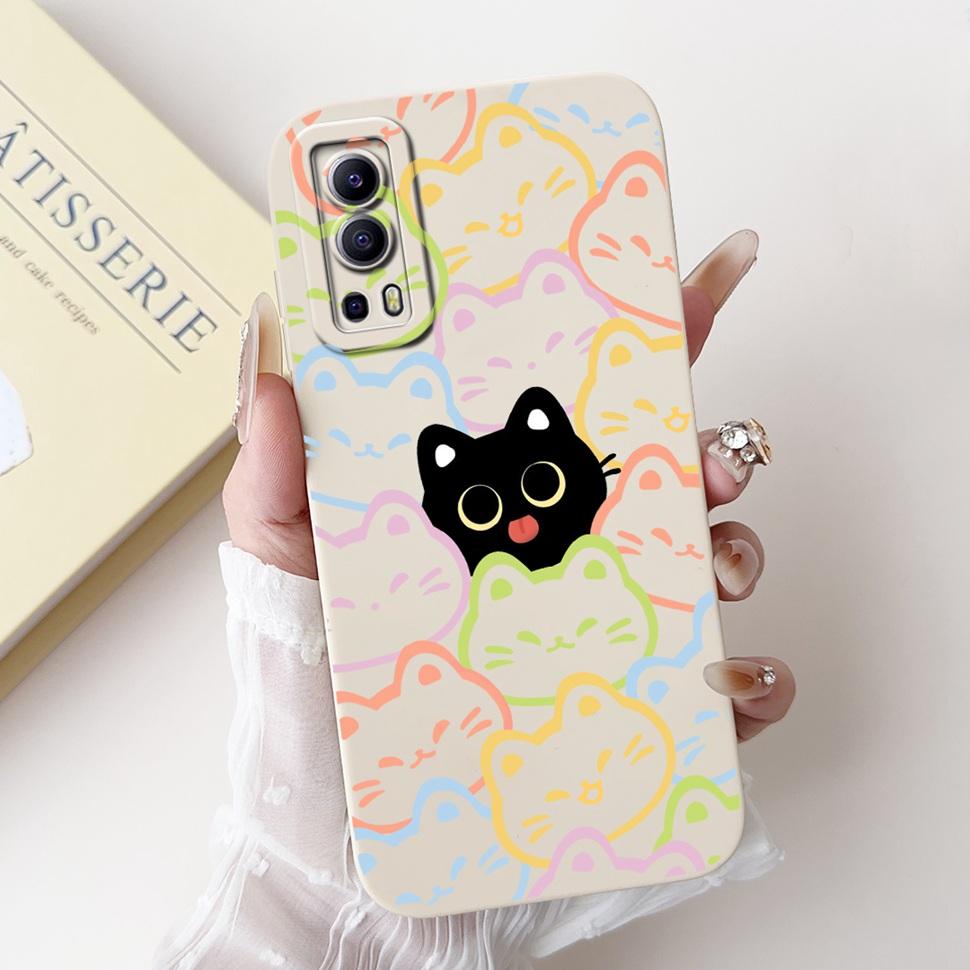 For Vivo Y72 5G Casing V2041 Colorful Flower Cartoon Cover Silicone Soft TPU Phone Case For Vivo Y 72 Y72  5G Coque Fundas Capas