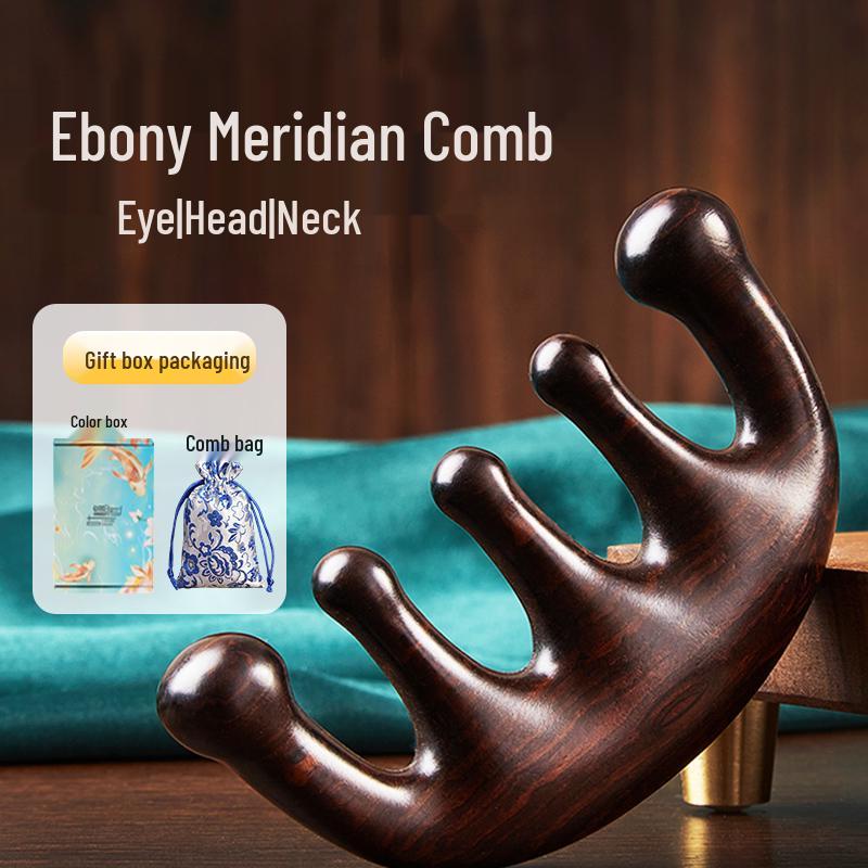 Premium Ebony Wood Five-Claw Scalp Comb & Massage Tool Default