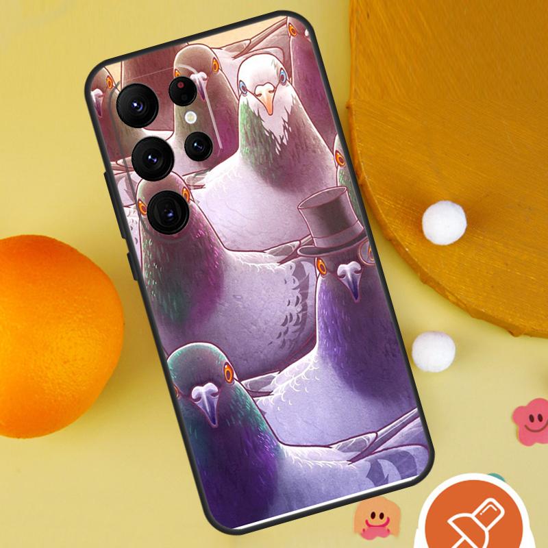 Pigeons Doves Bird Birds Flock Phone Case For Samsung Galaxy S25 Ultra S24 S23 S22 Ultra S9 S10 S20 Plus S21 FE Funda Cover