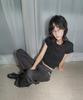 Mosan Contrast Bootcut Pants (Charcoal)