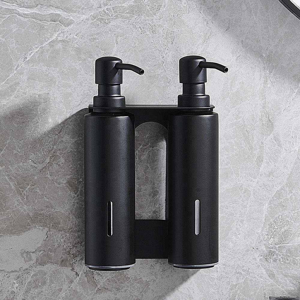 Doppelter Seifenspender Nachfüllbar Wandmontage Hotel Badezimmer Hand Edelstahl 304 Shampoo-Spender