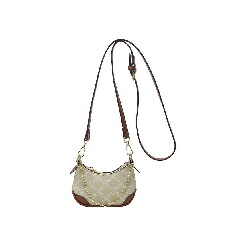 Retro Canvas Shoulder Bag For Women With Chain Strap And Zip Closure For Daily Use