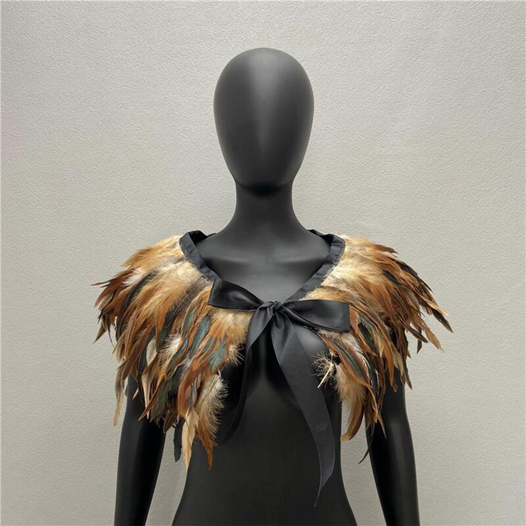 Gothic Feather Shawl Stage Makeup Ball Costume Accessories