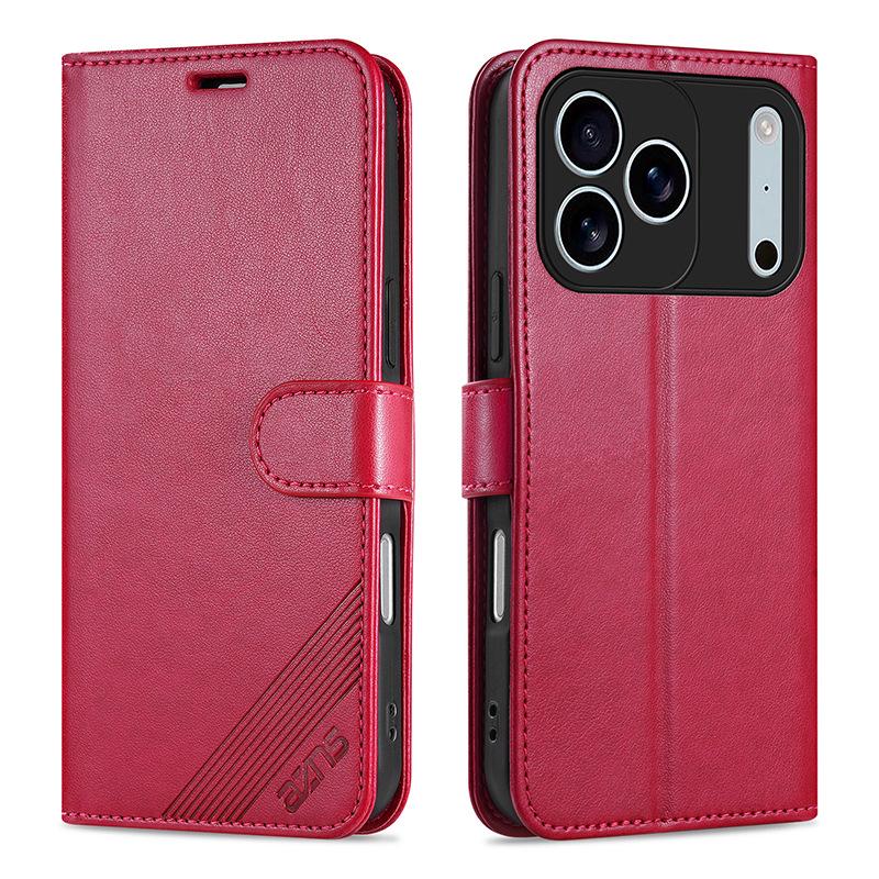 Flipové pouzdro na peněženku z TPU kůže s ovčí kůží pro iPhone 17 Pro Max s magnetickým zapínáním