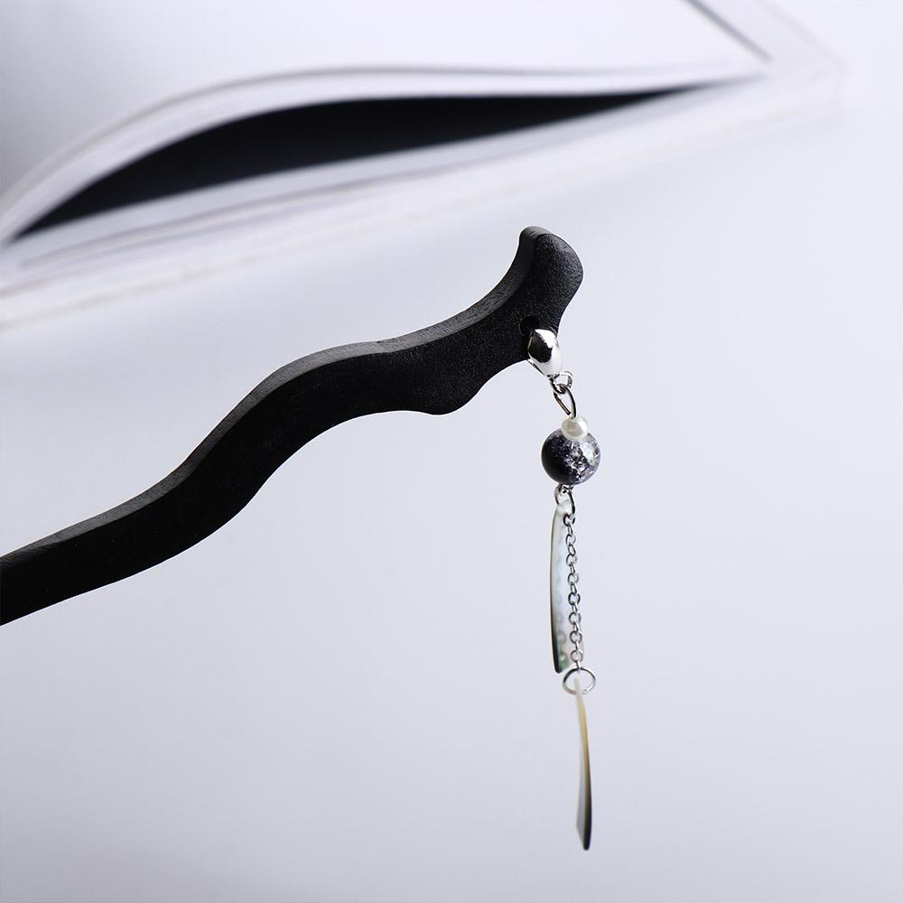

Tassels Headwear Hanfu Chinese Style Hair Fork Hair Accessories Shell Hairpin Wooden Hair Stick