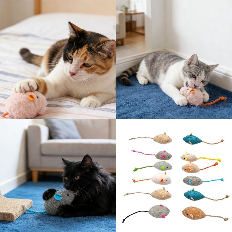 Plush Mouse Cats Chewing Toy Mouse Safe Improve Mood Toy Catnips Improve Mood Gift for Kitten