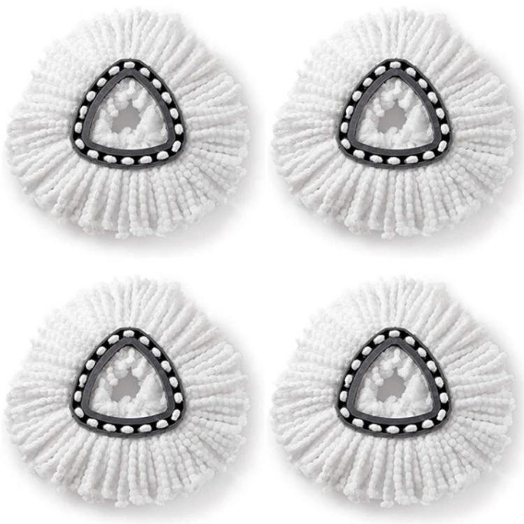 4 PCS Rotating Triangle Cotton Yarn Mop Head Mop Replacement Cloth For O-Cedar/Vileda Mop