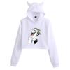 Jujutsu Kaisen Cat Ear Crop Hoodie - Spring Fashion Trend for Girls