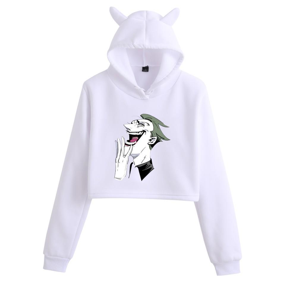 Jujutsu Kaisen Cat Ear Crop Hoodie - Spring Fashion Trend for Girls