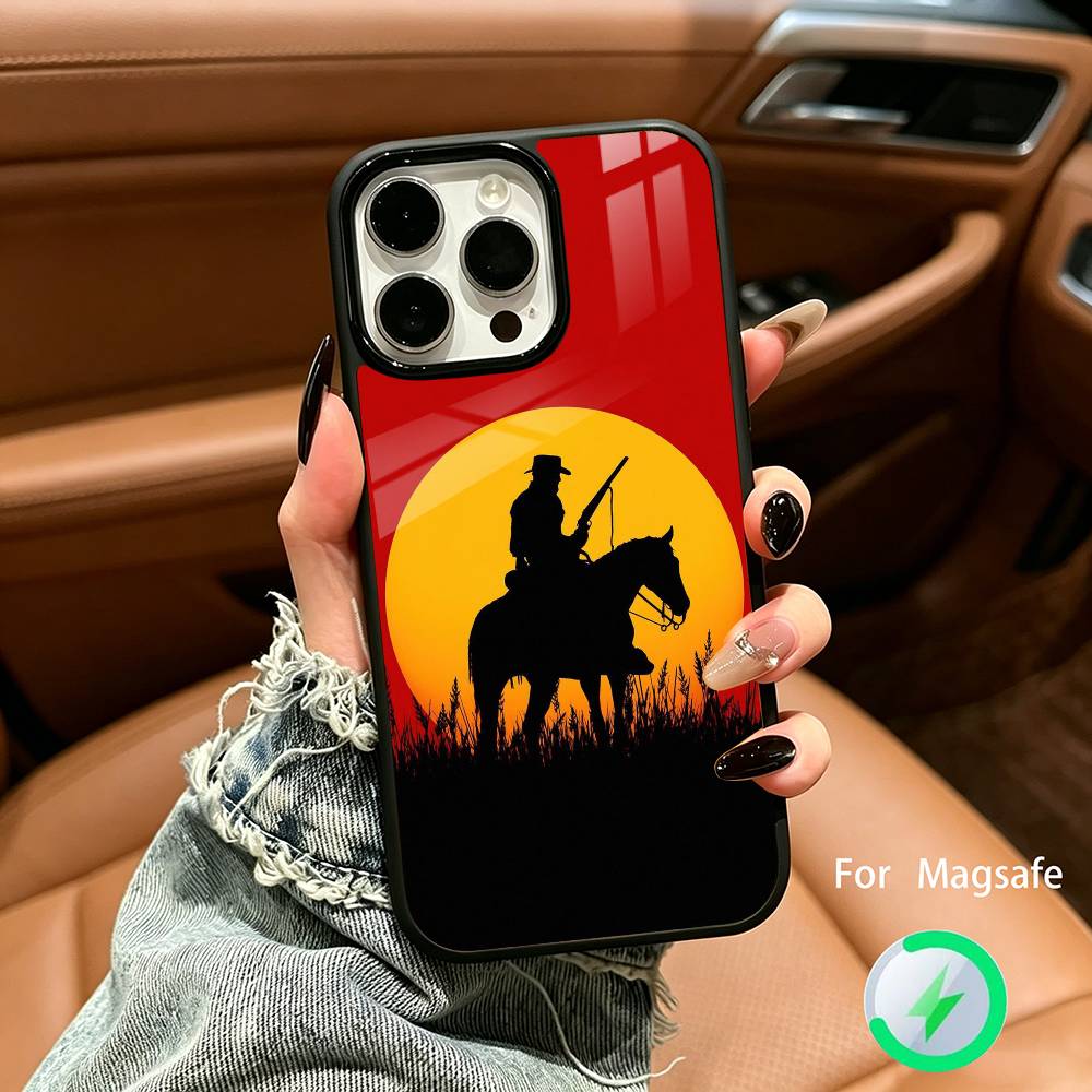 R-Red D-Dead Redemption RDR 2 Wireless charging phone case compatible with iPhone 17/16/15/14/13/12/11