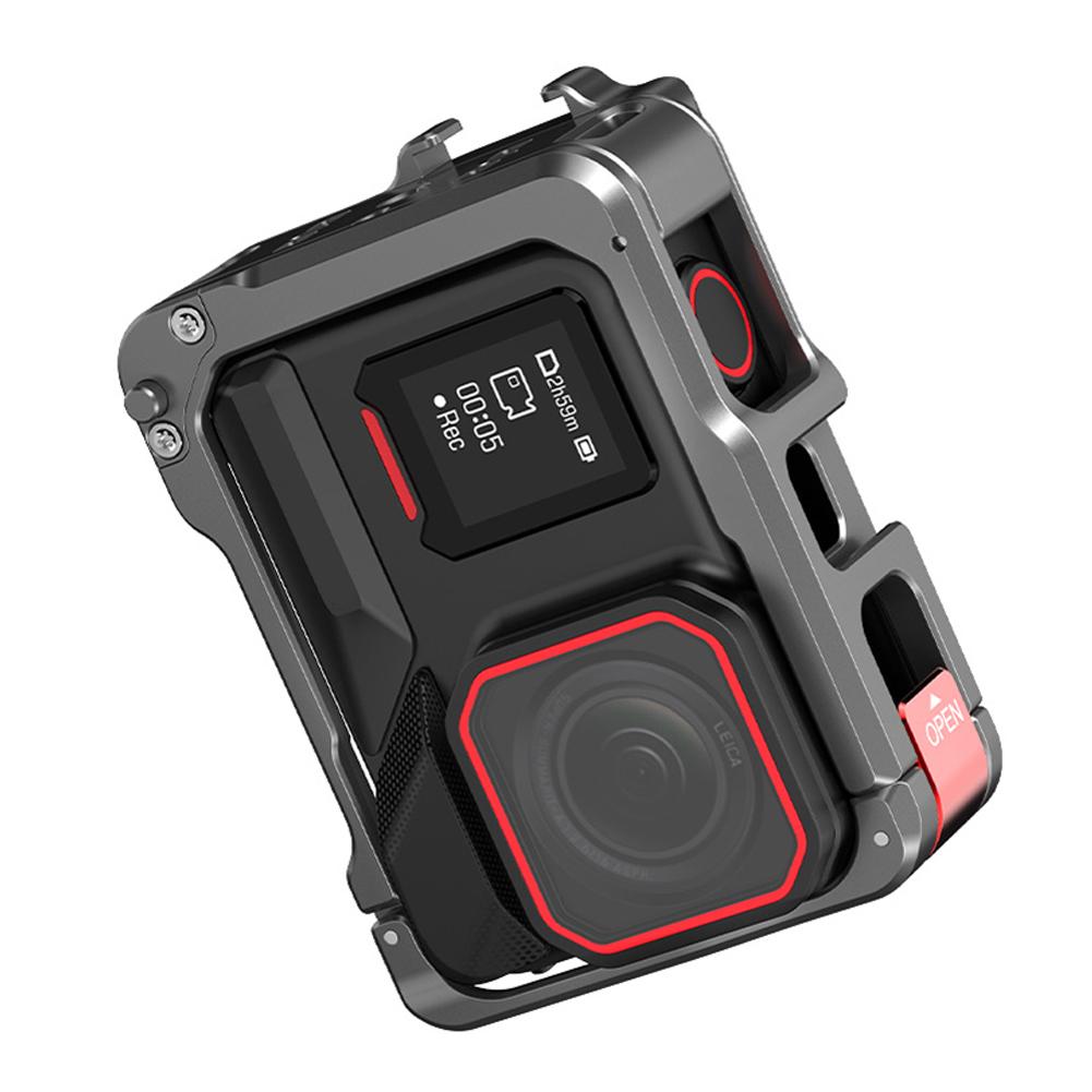 Metal Cage with Cold Shoe Aluminum Alloy Cage Protective Frame Housing Shell for Insta360 Ace Pro/Insta360 Ace Pro 2 Camera