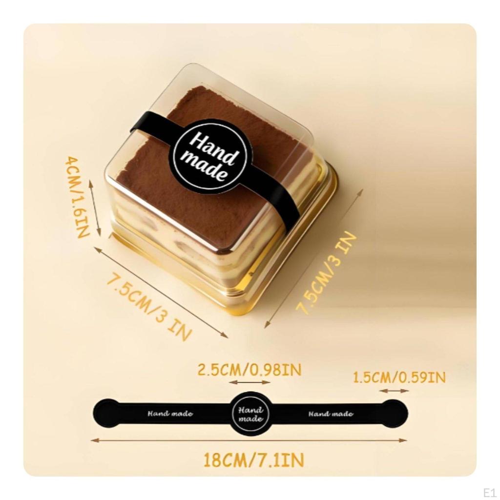 50 Pieces Small Dessert Box Handmade Stickers Included Mooncake Dome Clear Lid Container