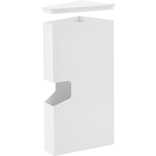 Yamazaki Magnetic Plastic Bag Case, White, W9 x D10.5 x H22.6cm, Tower, Floating Storage, Air-Wrap Storage, for Plastic Cooking Bags, 1616