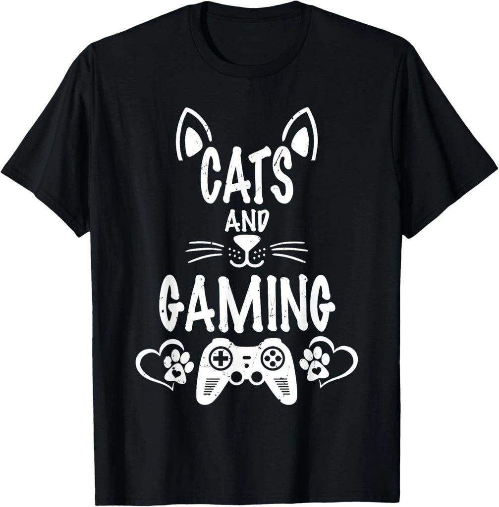 Cats And Gaming Funny For Gamer_ Cat Lover_ Cat Mom_ Cat Dad Gift Unisex T-Shirt