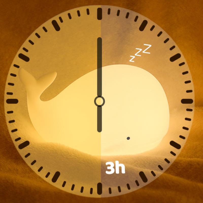 Φωτάκι Νυκτός Φάλαινα 7 χρωμάτων Σιλικόνης Επαναφορτιζόμενο με USB Φωτάκια Νυκτός Διακοσμήσεις Δωματίου Επιτραπέζιο Φωτιστικό Δώρα για Παιδιά