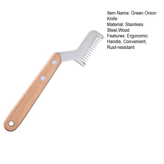 Green Onion Knife with Ergonomic Handle Stainless Steel Precision Shredder Rust-Resistant Kitchen Vegetable Cutter