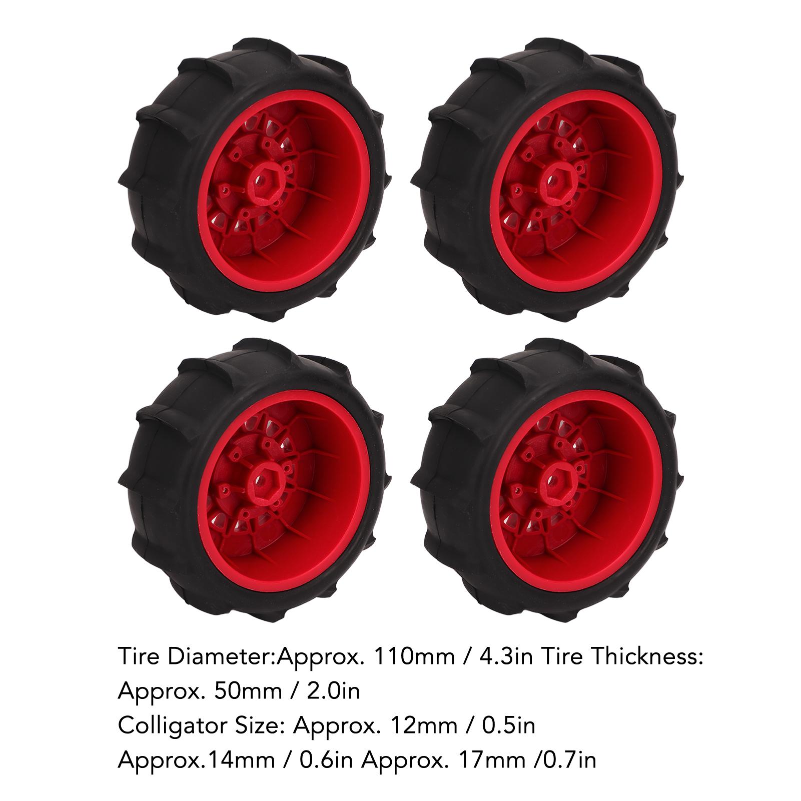 

4 PCS RC Car Snow Wheels Tires Excellent Grip Thickened Weighted RC Car Accessories with 12mm 14mm 17mm Colligator