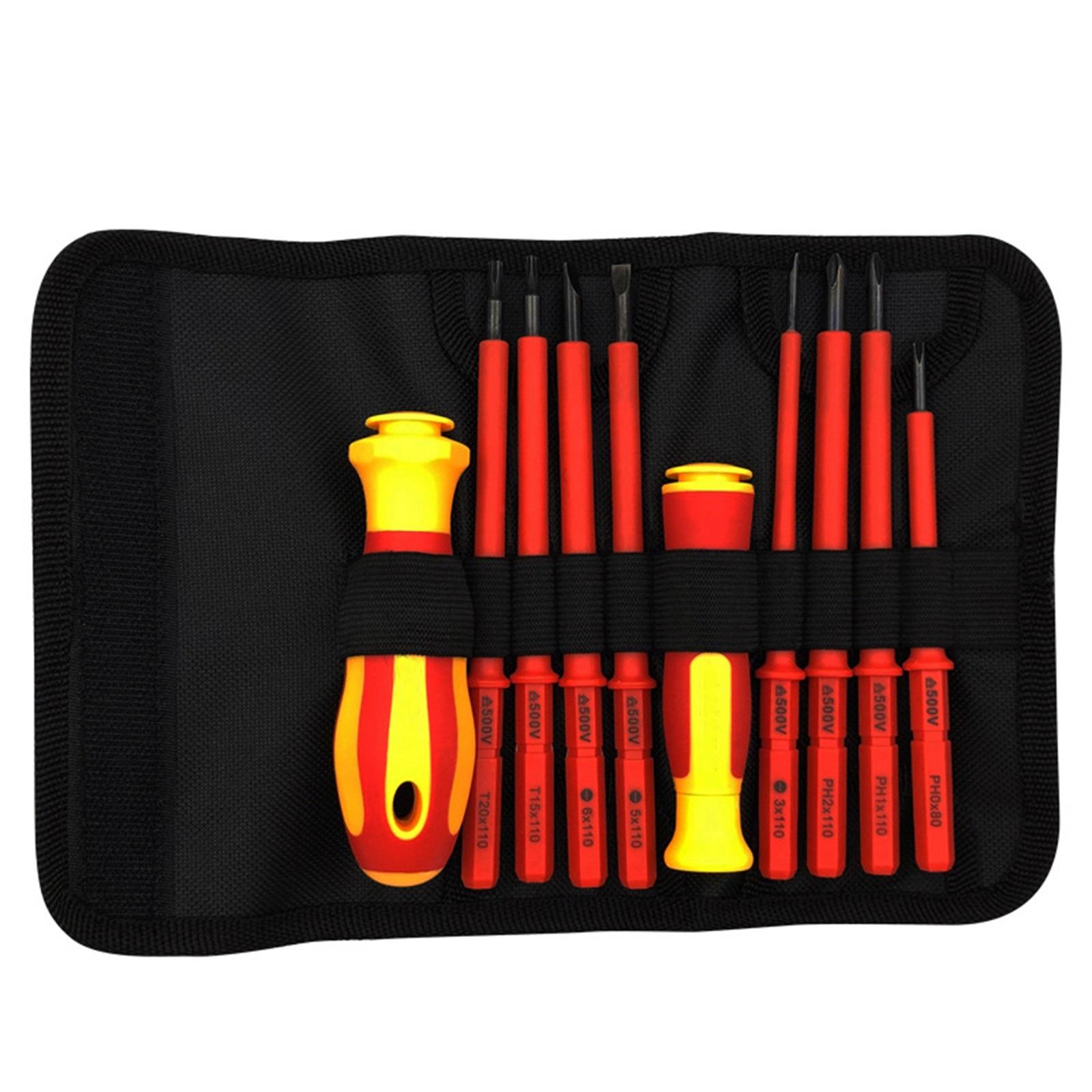 

Insulated Screwdriver Set, Cross Shaped Bag, Household Maintenance Electrician, Electric Screw One Size