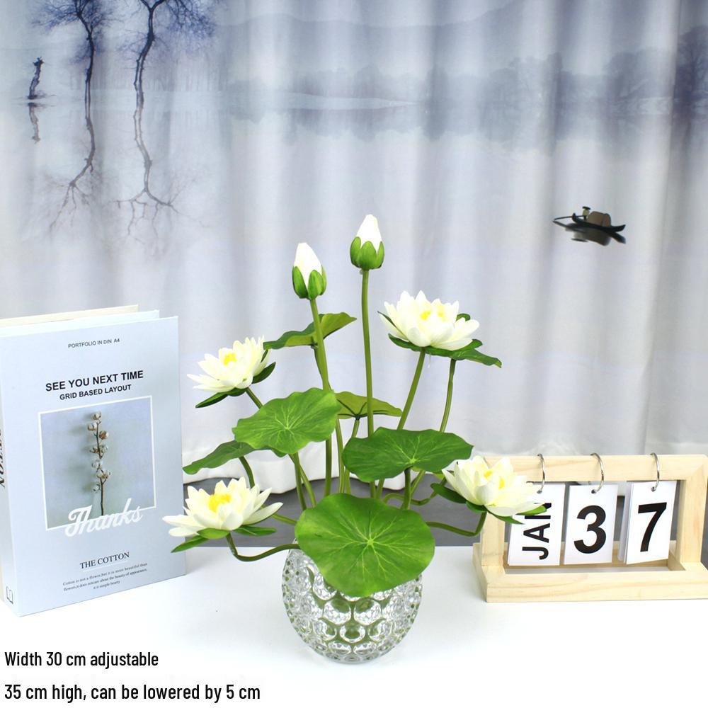 Artificial Silk Lotus Flower Ornament for Buddha Altar - Decorative Bonsai Guanyin Flower