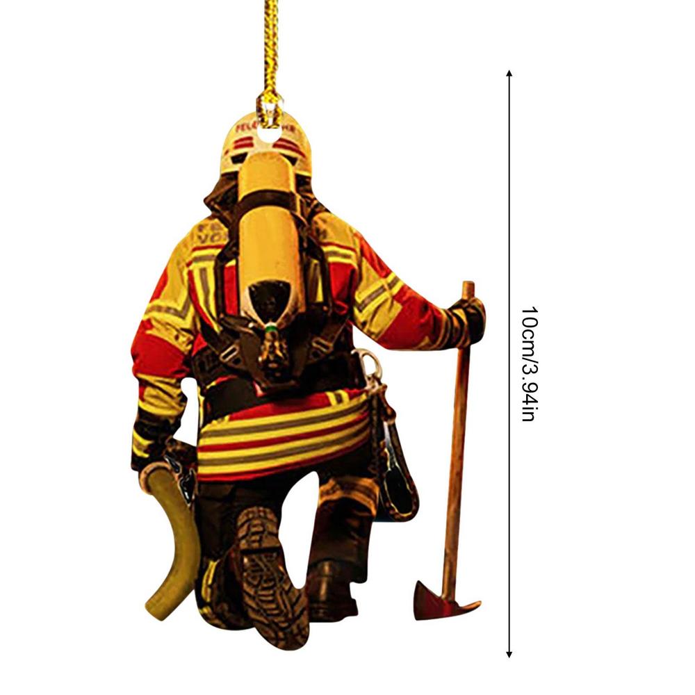 

Рождественская елка подвесное украшение 2D акриловые мини пожарные фигурки подвеска для зеркала заднего вида автомобиля украшения для домашней вечеринки подарок