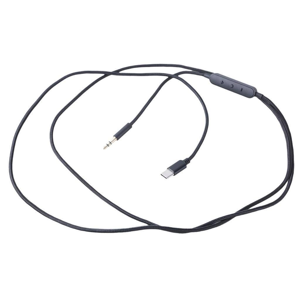 Replacement USB Type C To 3.5mm Headphones Stereo Cord with Builts In Microphone and Volume Control Headphones Cord