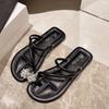 French Rhinestone Slippers for Women Summer Outdoor Wear Fashion with Fairy Matching Skirt Soft Bottom Beach One Line Drag Shoes
