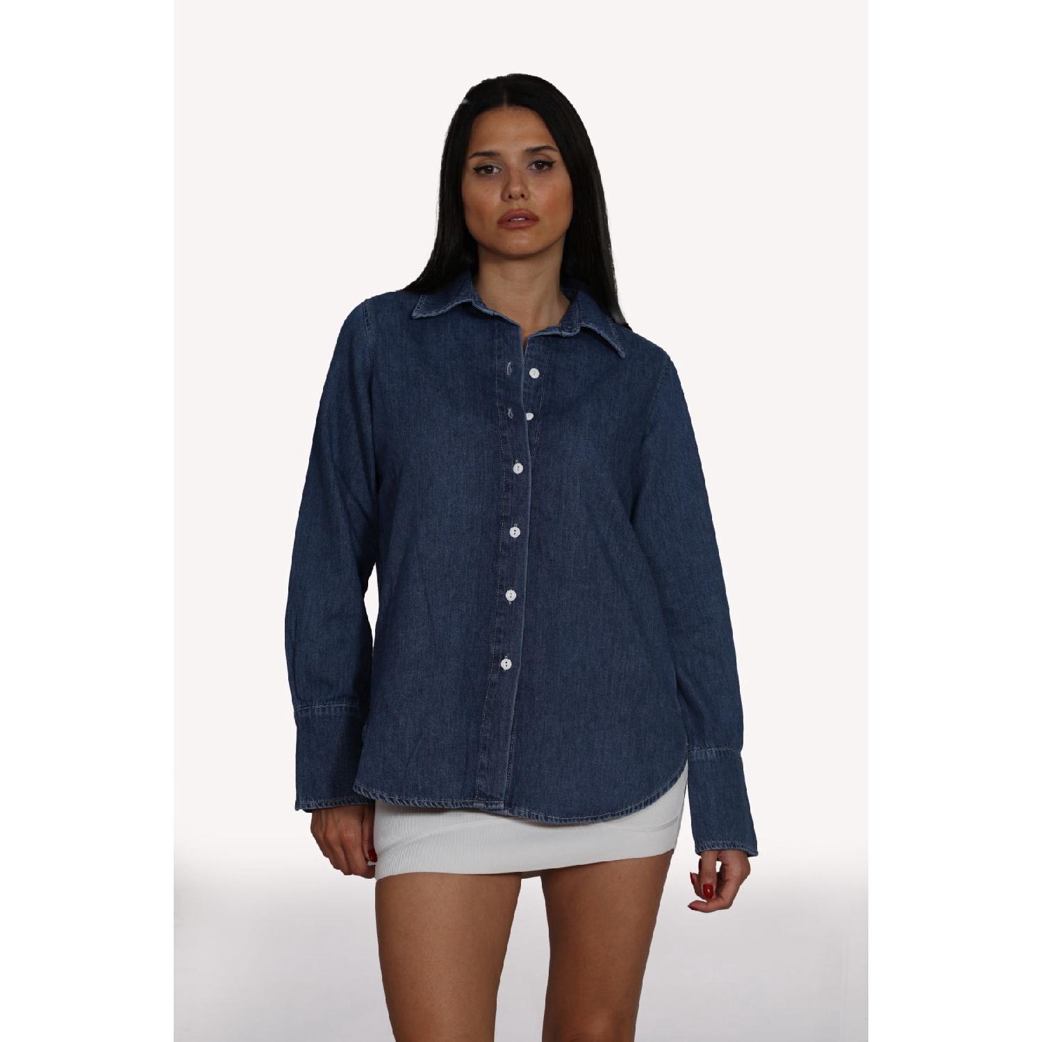 

Women s Long Sleeve Buttoned Denim Shirt XS