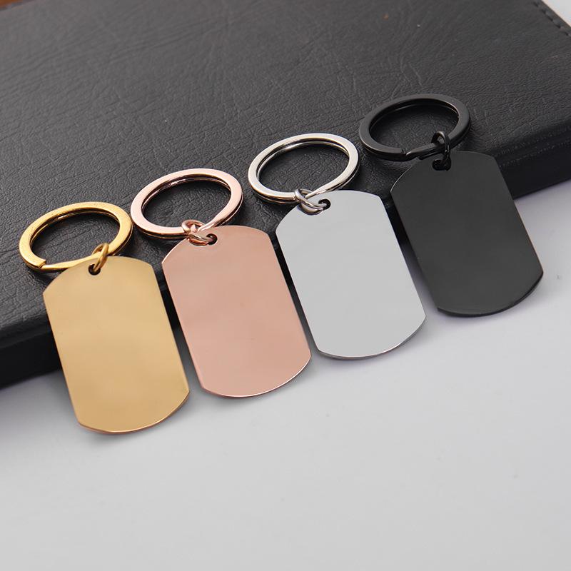 DIY Personalized Colorfast Stainless Steel & Titanium Dog Tag Keychain Ornament