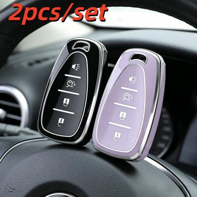 2pcs Car Key Case Covers For Chevrolet Chevy Spark Cruze Malibu Camaro Equinox Traverse Sonic Bolt Trax
