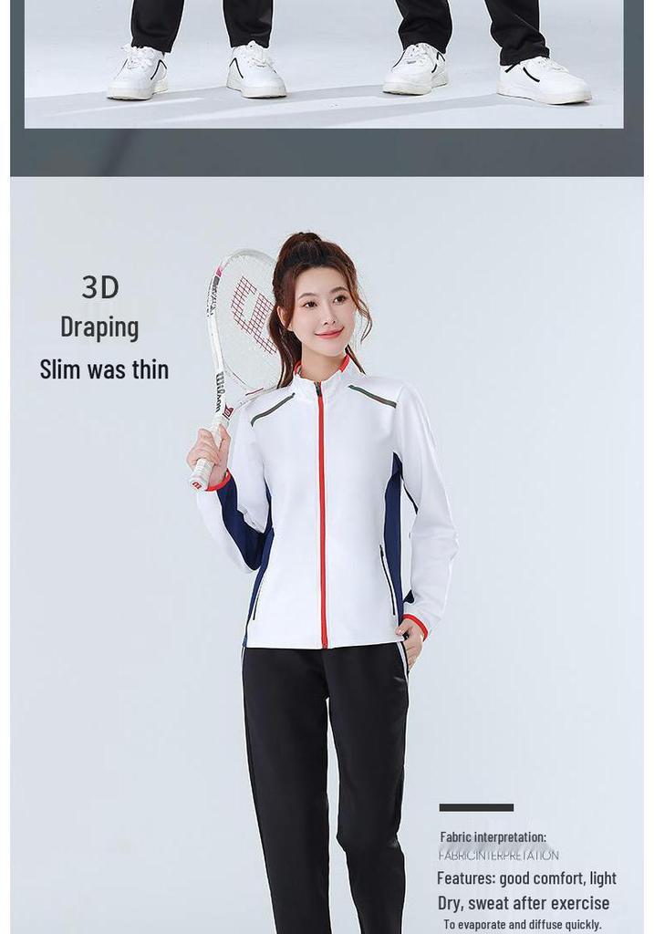 Unisex Autumn/Winter Badminton Clothing Set: Casual Sports Jacket, Team Uniform, Competition Outfit, and Cycling Jacket.