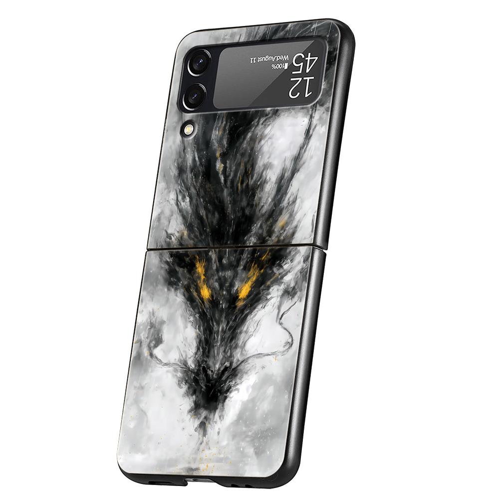 Drachen Handyhülle Für Samsung Galaxy Z Flip 3 4 5 6 7 Hart Schwarz Faltbar PC Für Samsung Z Flip3 Flip4 Flip5 Hülle