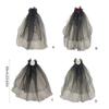 Dark Veil Flower Veils Head Covering Wedding Hair Accessories Black Wedding Veil Headscarf Mantilla Black Veil