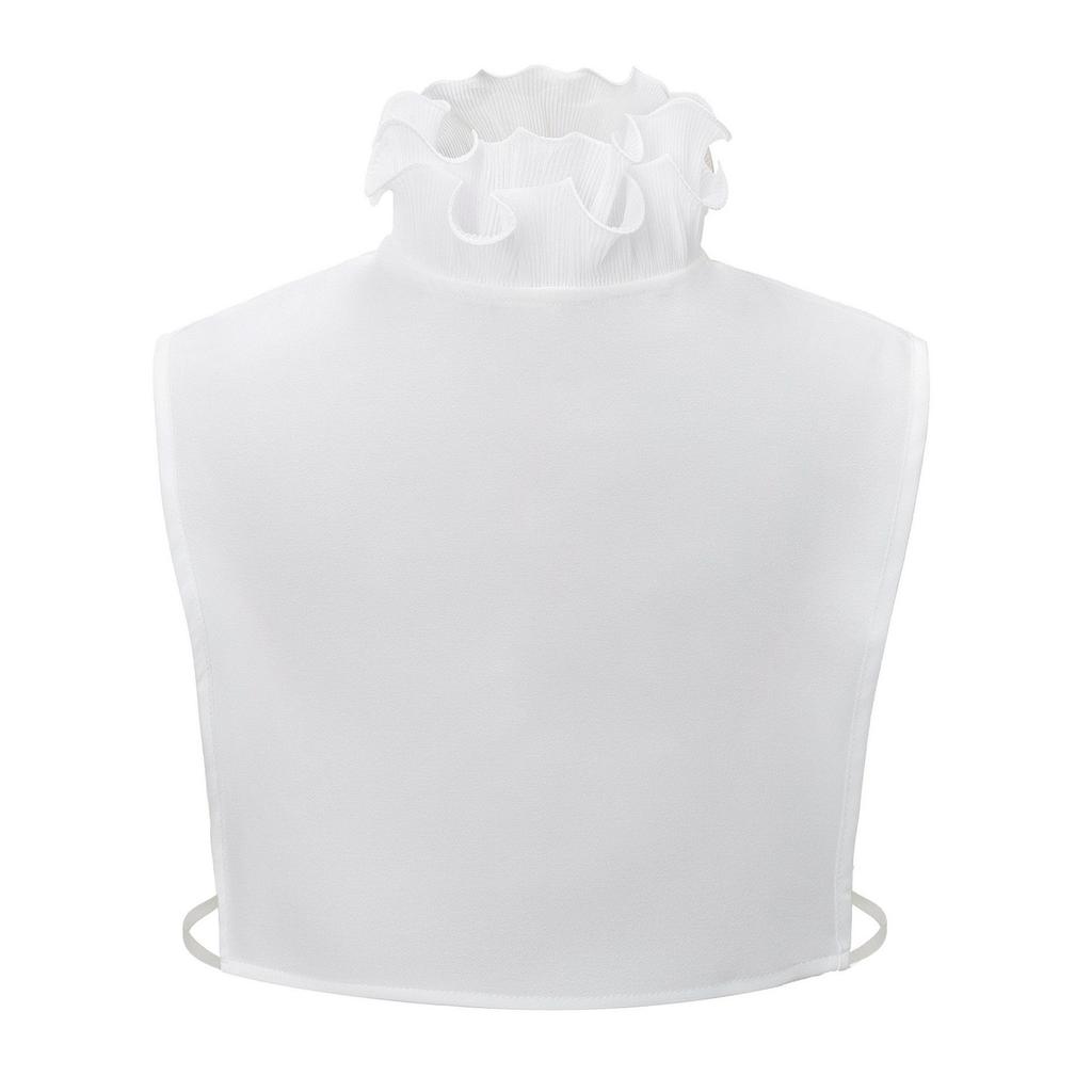 Fashionable Faux Collar With Wrist Cuffs Fake Sleeves For Women Decorative Ruffle V Neck Half Shirt Blouse Layering Set