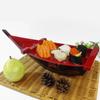 Black Red Sushi Sashimi Boat Ice Food Seafood Plate Salmon Sashimi Tray Creative Japanese Food Container Sushi Barrel Decor Boat