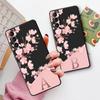Schwarze weiche Handyhülle für Samsung Galaxy S10e S20 Fe S10 S9 S21 S22 Plus S23 Ultra 5g S8 S7 Pink Blumen Anfangsbuchstabe A Cover