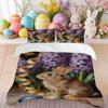 Bedding Pillowcase Quilt Cover 3-Piece Spring Bunny With Colored Easter Egg Pattern