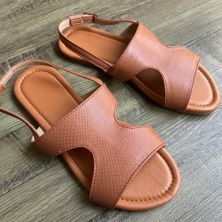 Foreign Trade 2025 Flat Bottom Fish Mouth Sandals Fashion Large Size European and American Style Summer New Spot Versatile Leopard Breathable