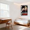 Anime Foodie Girl In Bowl Metal Tin Sign, Noodle Themed Wall Art, Playful Cartoon Wall Plaque for Home Bar Cafe Decor, Red Black