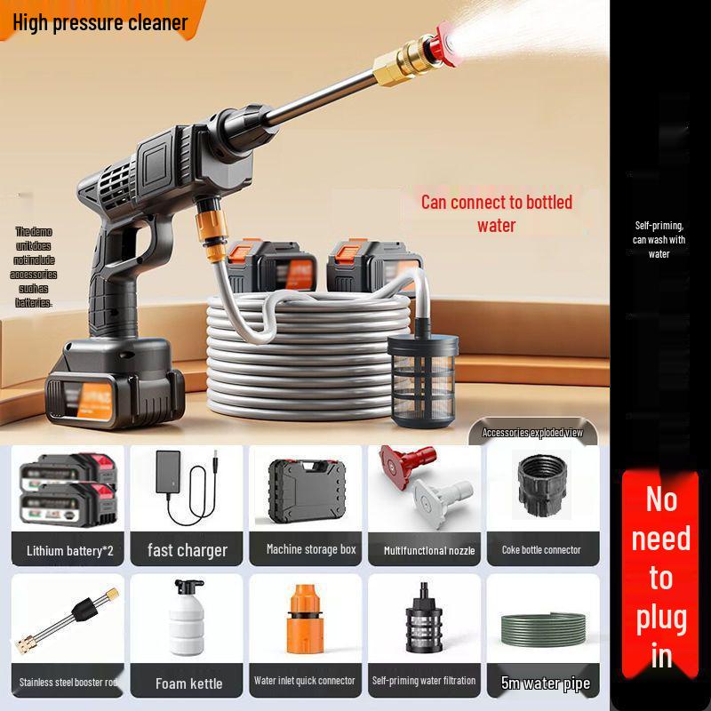 Cordless High-Pressure Car Wash Water Gun with Rechargeable Battery