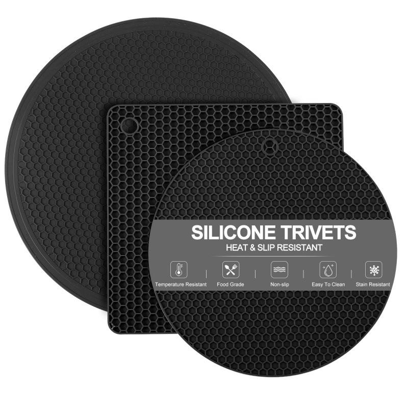 Silicone Heat-Resistant Honeycomb Pot Mat & Bowl Pad Round 18cm (38g)