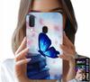 Etui Do Samsung Galaxy A20E - Niebieski Motylek, Motyl, Damskie Wzory