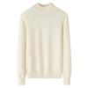 Women's Autumn/Winter Half-High Collar Cashmere Sweater - Solid Color, Short Pullover Base Layer.