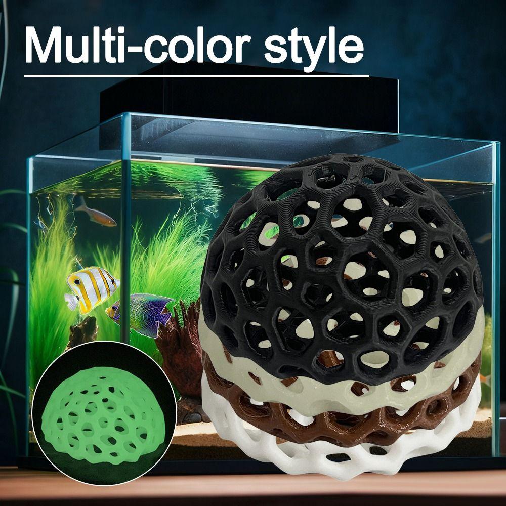 Plastik Karides Üretim Mağarası Işıklı Küçük Balık Mağarası Akvaryum Tankı Mağarası Balık Tankı Dekorasyonu