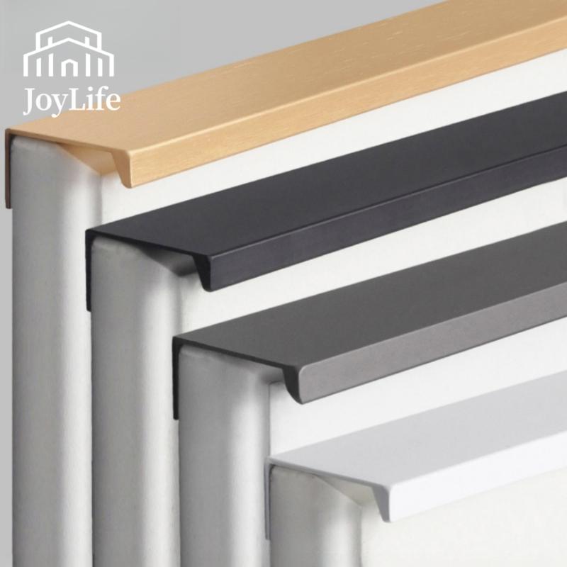Invisible Cabinet Handles, Aluminum Edge Pulls for Sliding Wardrobe Doors, Side Mount Embedded Finger Pulls for Kitchen Cabinets