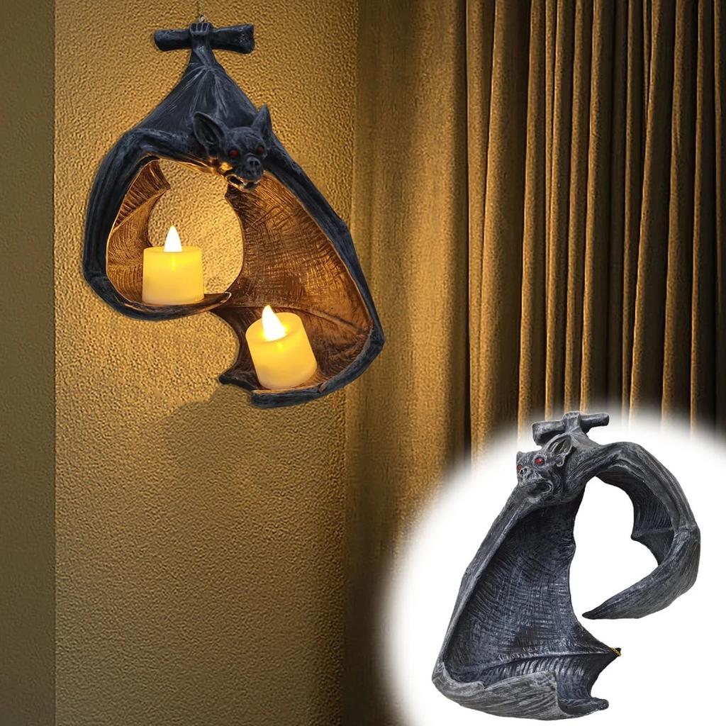Candle Holder Resin Wall Hanging Horror Atmosphere Decoration Holiday Pendant