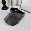 Women'S Full Diamond Hollow Top Hat Spring Summer Sun Protection Baseball Cap Rhinestone Encrusted Headband Shading Accessory