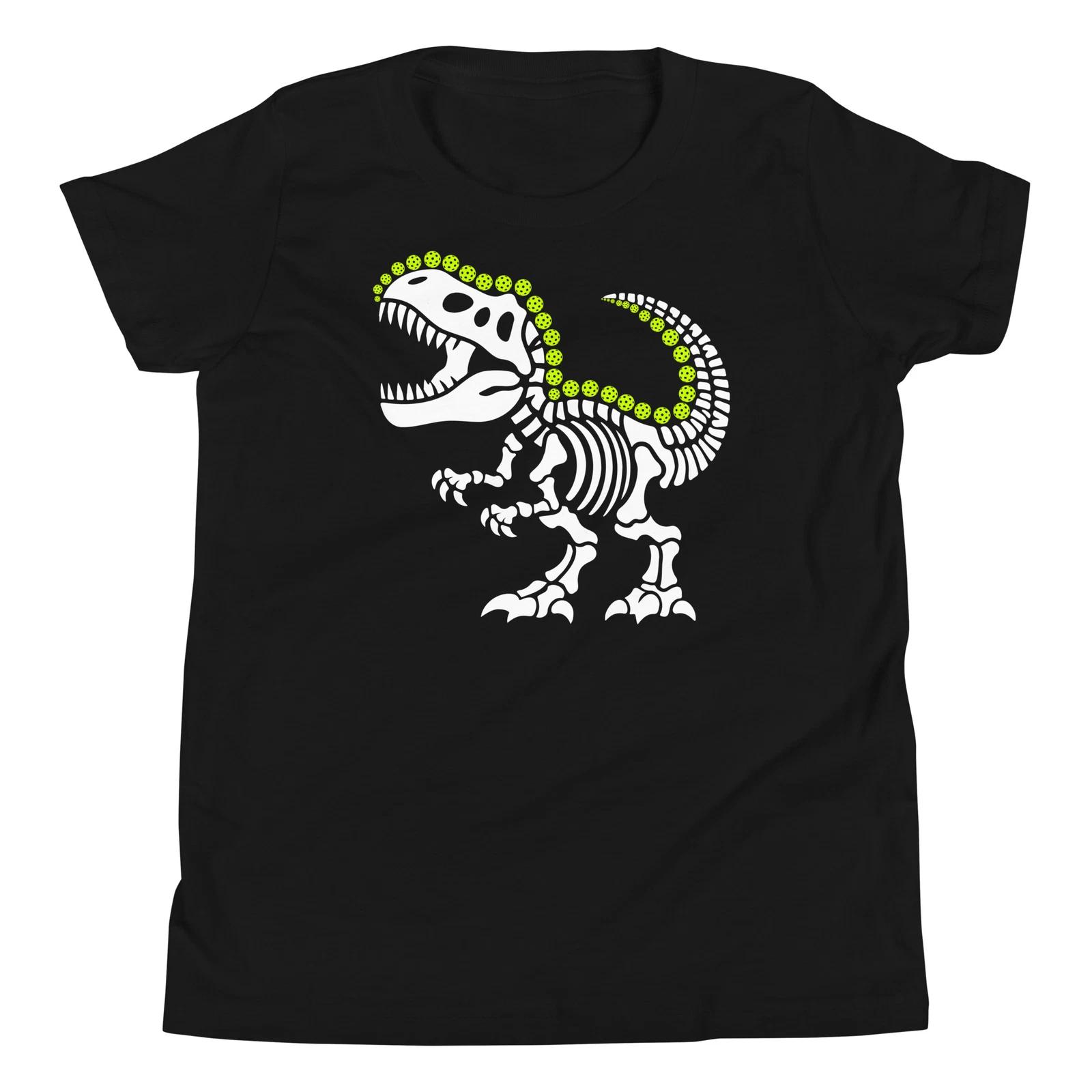 Pickleball T Rex Funny Pickle Ball Dinosaur Lover Youth Short Sleeve T-Shirt 160